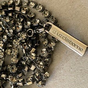 Liz Claiborne 42" Long Flapper Style Smoky Quartz Rhinestone Tennis Necklace